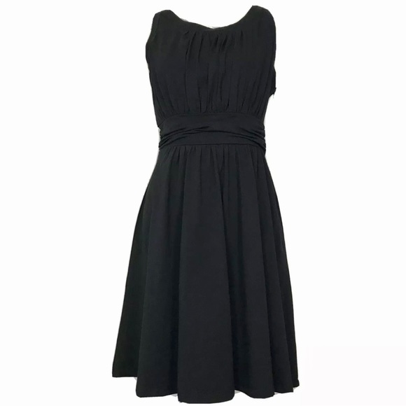 Belle Poque Retro Sleeveless Fit Flare A-line Black Dress - Picture 1 of 9